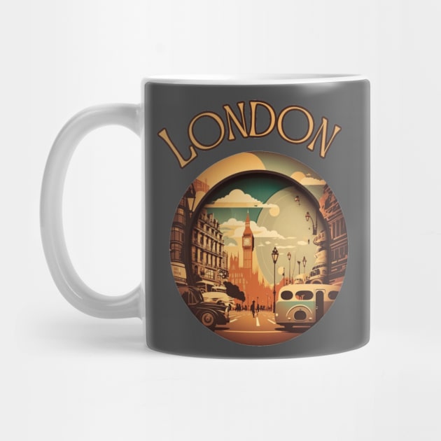 London Uk Retro Vintage Abstract Collage by stickercuffs